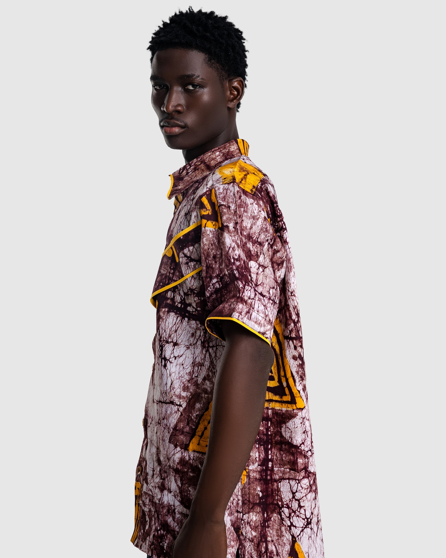Austine Mali The Chiji Shirt – cotton African print shirt – side view